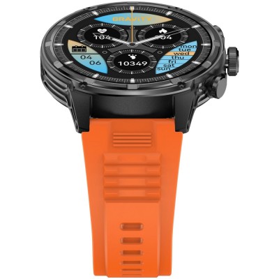 Smartwatch Męski Gravity GT41-4 na pasku gumowym w kolorze Czarny/Pomarańczowy o szerokości 24mm