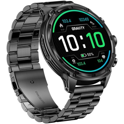 Smartwatch Męski Gravity GT41-4 na pasku gumowym w kolorze Czarny/Pomarańczowy o szerokości 24mm