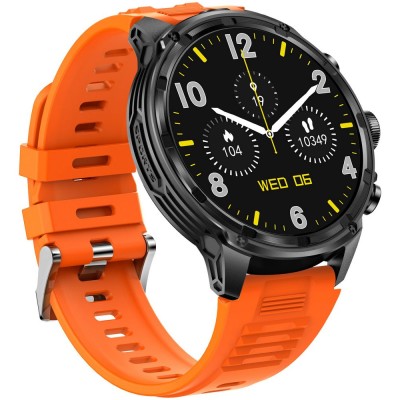 Smartwatch Męski Gravity GT41-4 na pasku gumowym w kolorze Czarny/Pomarańczowy o szerokości 24mm