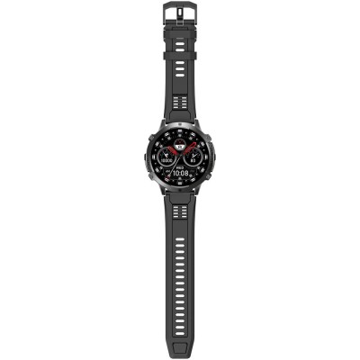 Smartwatch Męski Gravity GT42-1 na pasku gumowym w kolorze Czarny/Czarny o szerokości 22mm