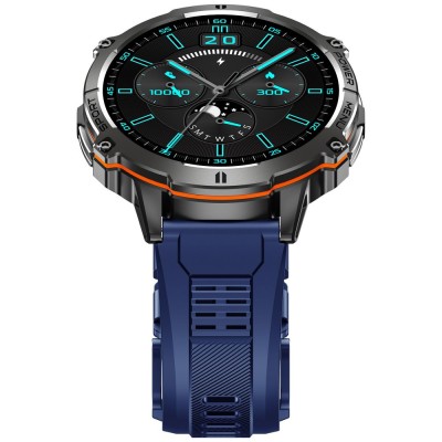 Smartwatch Męski Gravity GT42-2 na pasku gumowym w kolorze Czarny/Granatowy o szerokości 22mm