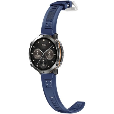 Smartwatch Męski Gravity GT42-2 na pasku gumowym w kolorze Czarny/Granatowy o szerokości 22mm