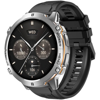 Smartwatch Męski Gravity GT42-3 na pasku gumowym w kolorze Grafitowy/Czarny o szerokości 22mm