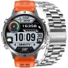 Smartwatch Męski Gravity GT42-4 na pasku gumowym w kolorze Grafitowy/Pomarańczowy o szerokości 22mm