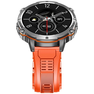 Smartwatch Męski Gravity GT42-4 na pasku gumowym w kolorze Grafitowy/Pomarańczowy o szerokości 22mm