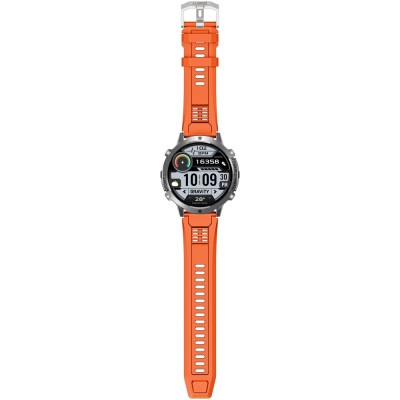 Smartwatch Męski Gravity GT42-4 na pasku gumowym w kolorze Grafitowy/Pomarańczowy o szerokości 22mm