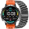 Smartwatch Męski Gravity GT42-5 na pasku gumowym w kolorze Czarny/Pomarańczowy o szerokości 22mm