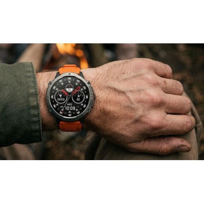 Smartwatch Męski Gravity GT42-5 na pasku gumowym w kolorze Czarny/Pomarańczowy o szerokości 22mm
