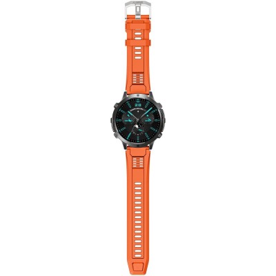 Smartwatch Męski Gravity GT42-5 na pasku gumowym w kolorze Czarny/Pomarańczowy o szerokości 22mm
