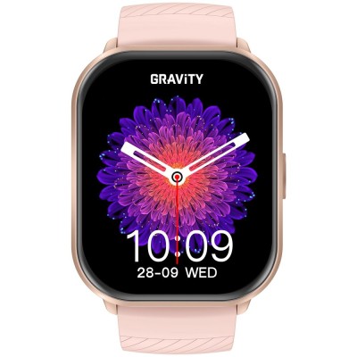 Smartwatch Damski Gravity GT43-1 na bransolecie mesh w kolorze Różowy/Różowe złoto o szerokości 22mm