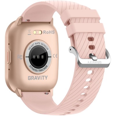 Smartwatch Damski Gravity GT43-1 na bransolecie mesh w kolorze Różowy/Różowe złoto o szerokości 22mm