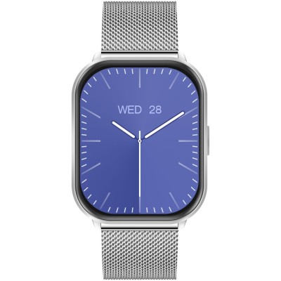 Smartwatch Damski Gravity GT43-2 na bransolecie mesh w kolorze Srebrny/Srebrny o szerokości 22mm