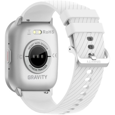 Smartwatch Damski Gravity GT43-2 na bransolecie mesh w kolorze Srebrny/Srebrny o szerokości 22mm