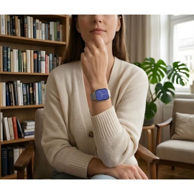 Smartwatch Damski Gravity GT43-2 na bransolecie mesh w kolorze Srebrny/Srebrny o szerokości 22mm