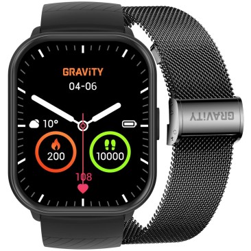 Smartwatch Męski Gravity GT43-3  w kolorze Czarny/Czarny o szerokości 22mm