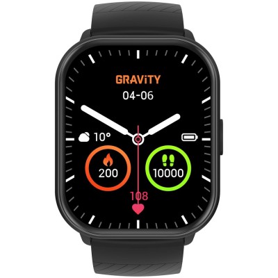 Smartwatch Męski Gravity GT43-3  w kolorze Czarny/Czarny o szerokości 22mm