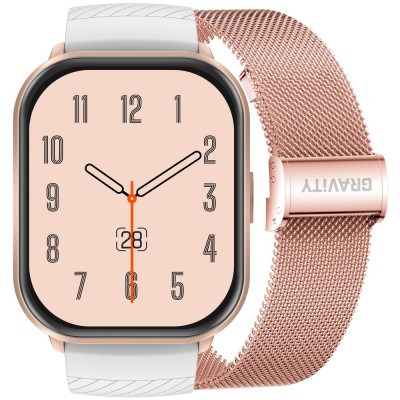 Smartwatch Damski Gravity GT43-4 na bransolecie mesh w kolorze Różowy/Różowe złoto o szerokości 22mm
