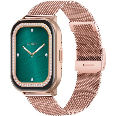 Smartwatch Damski Gravity GT43-4 na bransolecie mesh w kolorze Różowy/Różowe złoto o szerokości 22mm