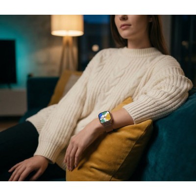 Smartwatch Damski Gravity GT43-4 na bransolecie mesh w kolorze Różowy/Różowe złoto o szerokości 22mm