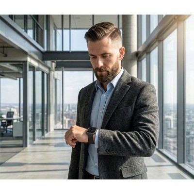 Smartwatch Męski Gravity GT43-5  w kolorze Czarny/Czarny o szerokości 22mm
