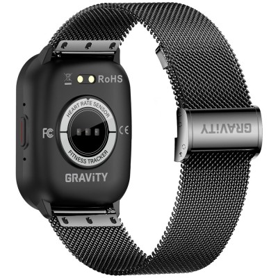 Smartwatch Męski Gravity GT43-5  w kolorze Czarny/Czarny o szerokości 22mm