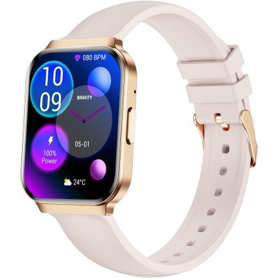 Smartwatch Damski Gravity GT44-2 na bransolecie mesh w kolorze Różowy/Różowe złoto o szerokości 18mm