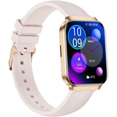 Smartwatch Damski Gravity GT44-2 na bransolecie mesh w kolorze Różowy/Różowe złoto o szerokości 18mm