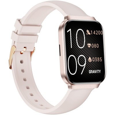 Smartwatch Damski Gravity GT44-3 na pasku gumowym w kolorze Różowy/Biały o szerokości 18mm