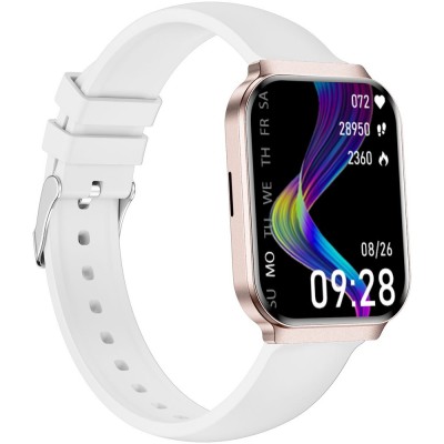 Smartwatch Damski Gravity GT44-3 na pasku gumowym w kolorze Różowy/Biały o szerokości 18mm