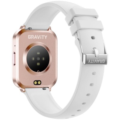 Smartwatch Damski Gravity GT44-3 na pasku gumowym w kolorze Różowy/Biały o szerokości 18mm