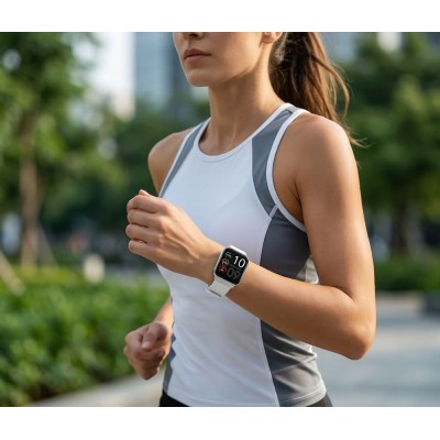 Smartwatch Damski Gravity GT44-4 na bransolecie mesh w kolorze Srebrny/Srebrny o szerokości 18mm