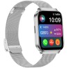 Smartwatch Damski Gravity GT44-4 na bransolecie mesh w kolorze Srebrny/Srebrny o szerokości 18mm