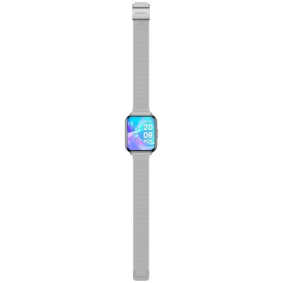 Smartwatch Damski Gravity GT44-4 na bransolecie mesh w kolorze Srebrny/Srebrny o szerokości 18mm