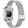 Smartwatch Damski Gravity GT44-4 na bransolecie mesh w kolorze Srebrny/Srebrny o szerokości 18mm