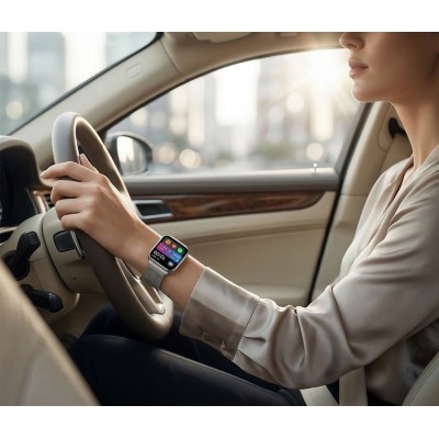 Smartwatch Damski Gravity GT44-4 na bransolecie mesh w kolorze Srebrny/Srebrny o szerokości 18mm
