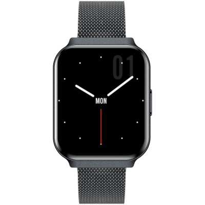 Smartwatch Damski Gravity GT44-5 na bransolecie mesh w kolorze Czarny/Czarny o szerokości 18mm