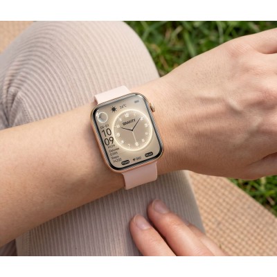 Smartwatch Damski Gravity GT45-2 na bransolecie mesh w kolorze Różowy/Różowe złoto o szerokości 20/19mm