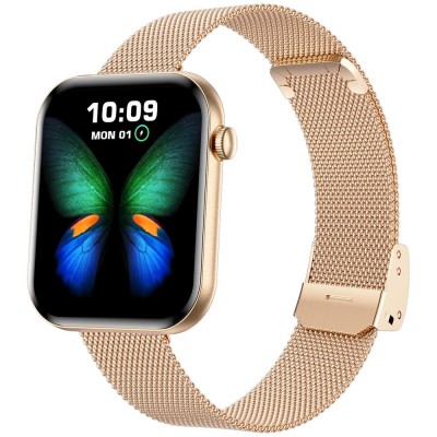 Smartwatch Damski Gravity GT45-2 na bransolecie mesh w kolorze Różowy/Różowe złoto o szerokości 20/19mm