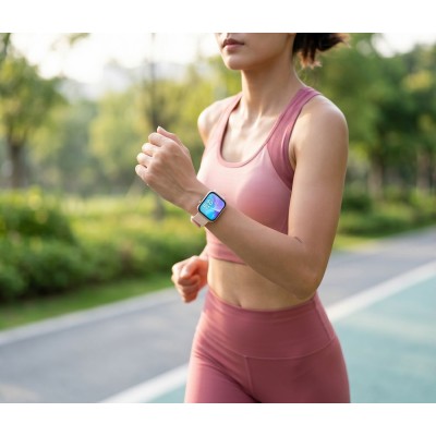 Smartwatch Damski Gravity GT45-3 na pasku gumowym w kolorze Różowy/Biały o szerokości 20/19mm