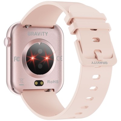 Smartwatch Damski Gravity GT45-3 na pasku gumowym w kolorze Różowy/Biały o szerokości 20/19mm