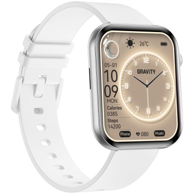 Smartwatch Damski Gravity GT45-4 na bransolecie mesh w kolorze Srebrny/Srebrny o szerokości 20/19mm