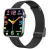 Smartwatch Damski Gravity GT45-5 na bransolecie mesh w kolorze Czarny/Czarny o szerokości 20/19mm