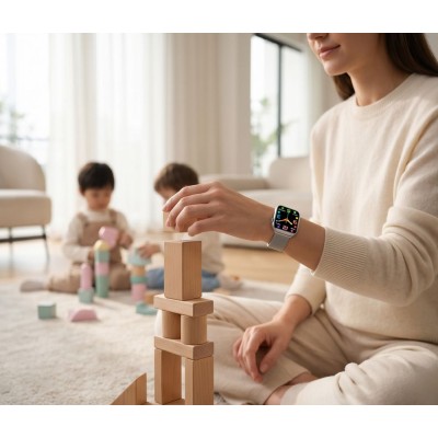 Smartwatch Damski Gravity GT45-4 na bransolecie mesh w kolorze Srebrny/Srebrny o szerokości 20/19mm