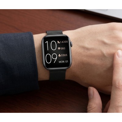 Smartwatch Damski Gravity GT45-5 na bransolecie mesh w kolorze Czarny/Czarny o szerokości 20/19mm
