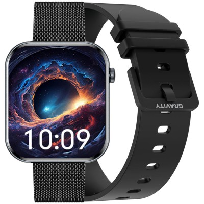 Smartwatch Damski Gravity GT45-5 na bransolecie mesh w kolorze Czarny/Czarny o szerokości 20/19mm