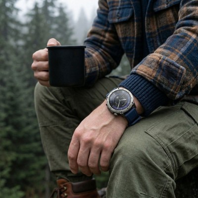 Smartwatch Męski Gravity GT46-2 na pasku gumowym w kolorze Czarny/Granatowy o szerokości 22mm