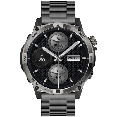 Smartwatch Męski Gravity GT46-2 na pasku gumowym w kolorze Czarny/Granatowy o szerokości 22mm