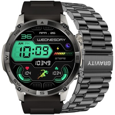 Smartwatch Męski Gravity GT46-3 na pasku gumowym w kolorze Grafitowy/Czarny o szerokości 22mm