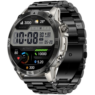 Smartwatch Męski Gravity GT46-3 na pasku gumowym w kolorze Grafitowy/Czarny o szerokości 22mm