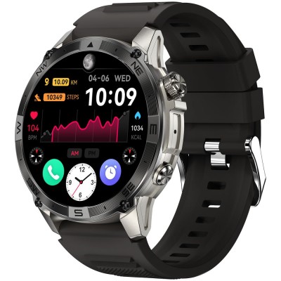Smartwatch Męski Gravity GT46-3 na pasku gumowym w kolorze Grafitowy/Czarny o szerokości 22mm